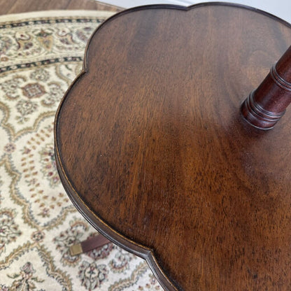 Vintage Mahogany 2-Tier Pedestal Side Table