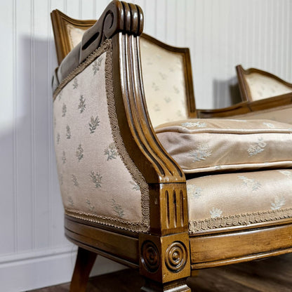Vintage Mid-Century Directoire-Style Bergère Armchairs