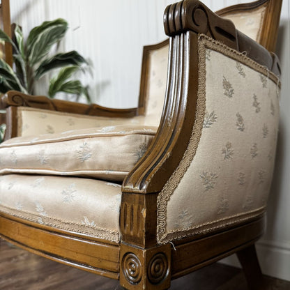 Vintage Mid-Century Directoire-Style Bergère Armchairs
