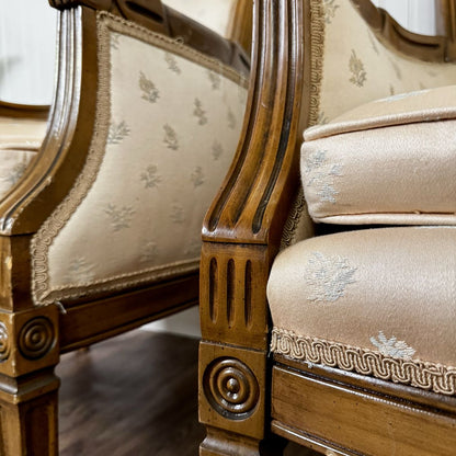 Vintage Mid-Century Directoire-Style Bergère Armchairs