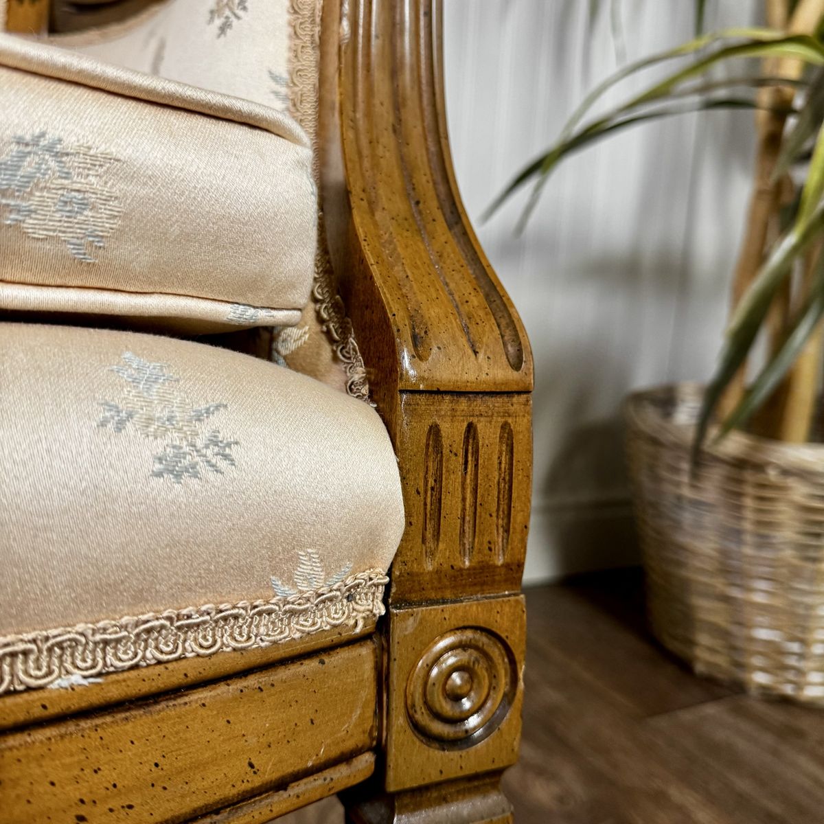 Vintage Mid-Century Directoire-Style Bergère Armchairs
