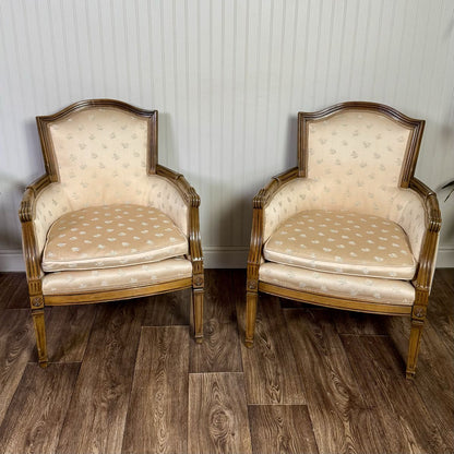 Vintage Mid-Century Directoire-Style Bergère Armchairs