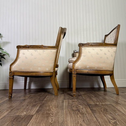 Vintage Mid-Century Directoire-Style Bergère Armchairs