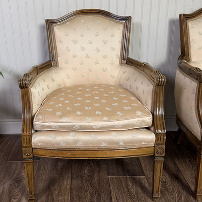 Vintage Mid-Century Directoire-Style Bergère Armchairs