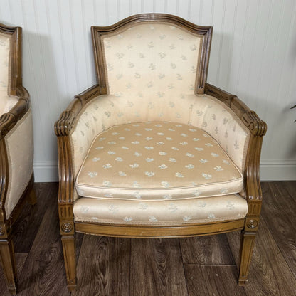 Vintage Mid-Century Directoire-Style Bergère Armchairs