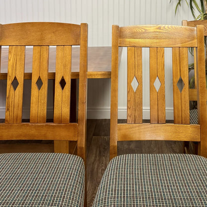 Vintage Mission-Style Oak Dining Set
