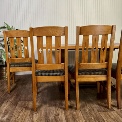Vintage Mission-Style Oak Dining Set