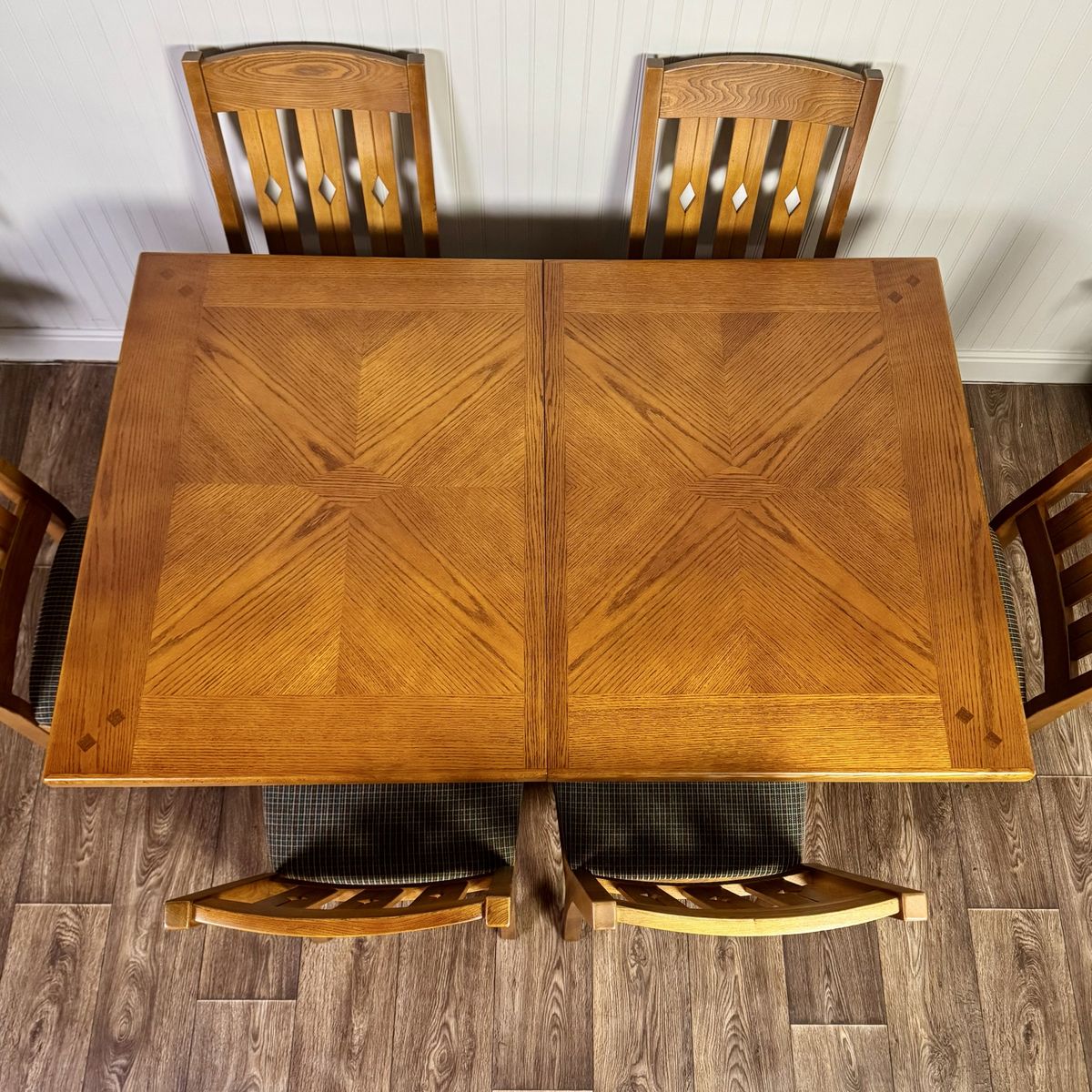 Vintage Mission-Style Oak Dining Set