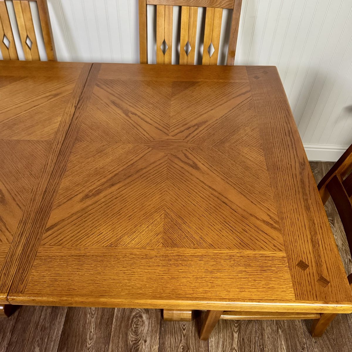 Vintage Mission-Style Oak Dining Set