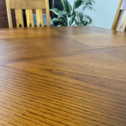 Vintage Mission-Style Oak Dining Set