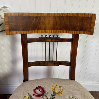 Vintage Neoclassical Needlepoint Splat-Back Chair