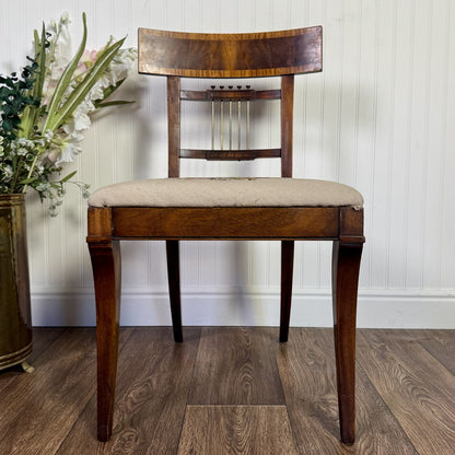 Vintage Neoclassical Needlepoint Splat-Back Chair