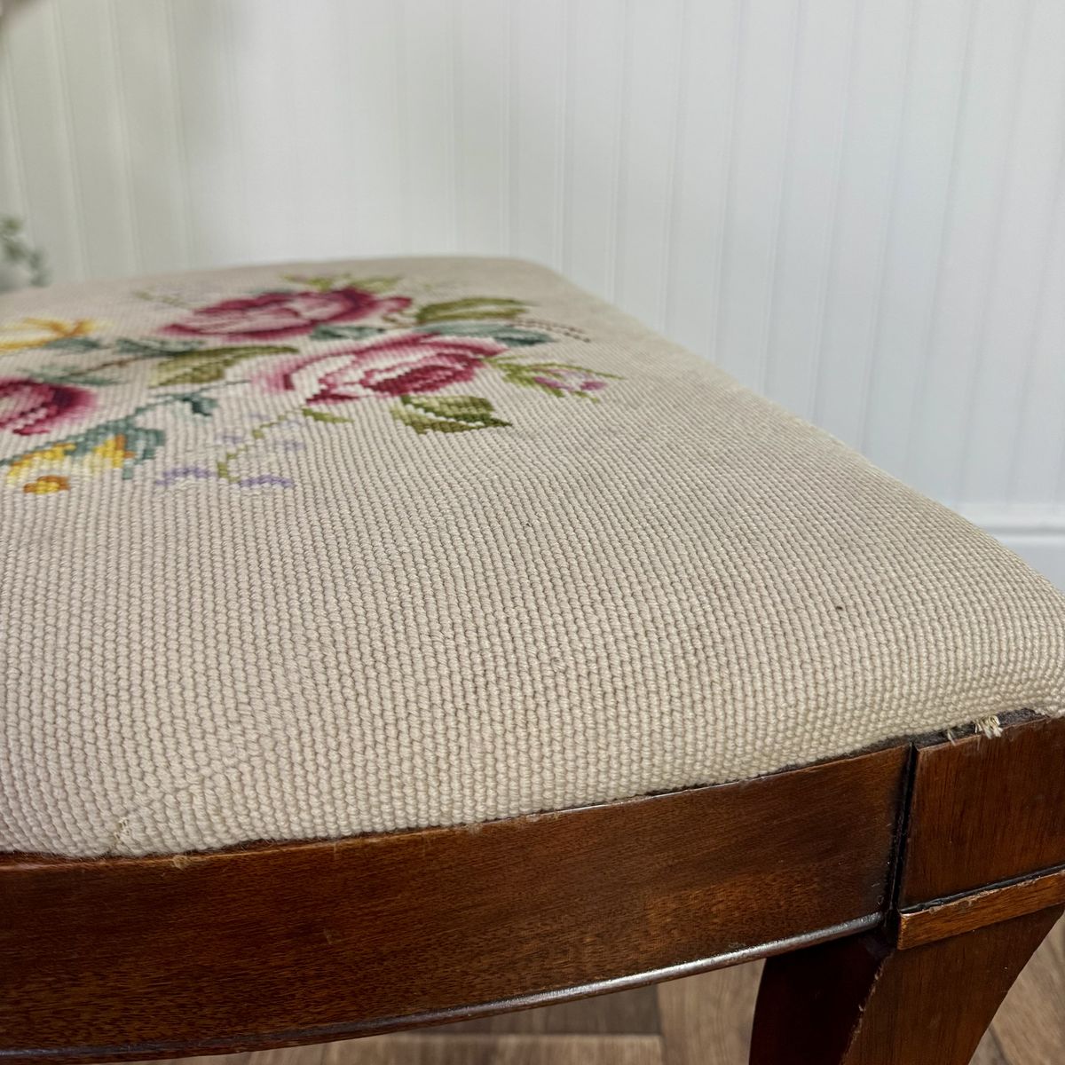 Vintage Neoclassical Needlepoint Splat-Back Chair