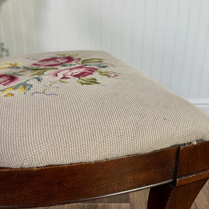 Vintage Neoclassical Needlepoint Splat-Back Chair