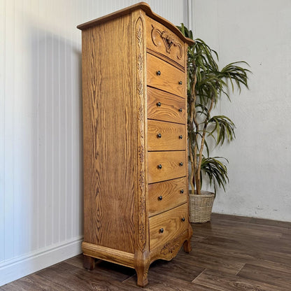 Vintage Oak Lingerie Chest of Drawers- Oakwood Interiors Versailles Collection