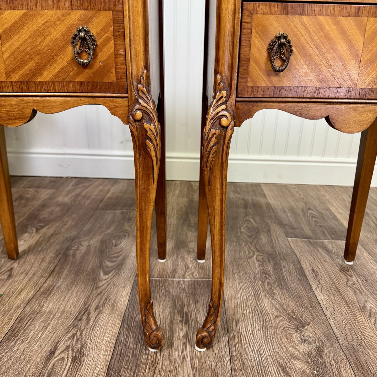 Vintage ca. 1930s Ornate French Provincial Nightstands