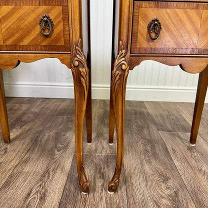 Vintage ca. 1930s Ornate French Provincial Nightstands