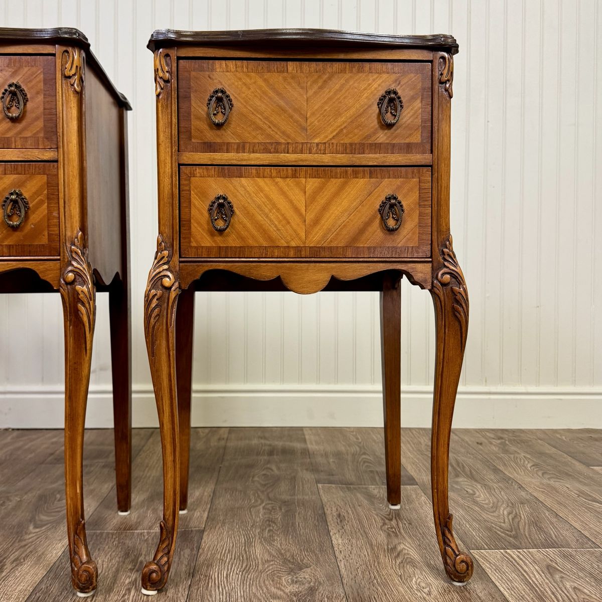 Vintage ca. 1930s Ornate French Provincial Nightstands