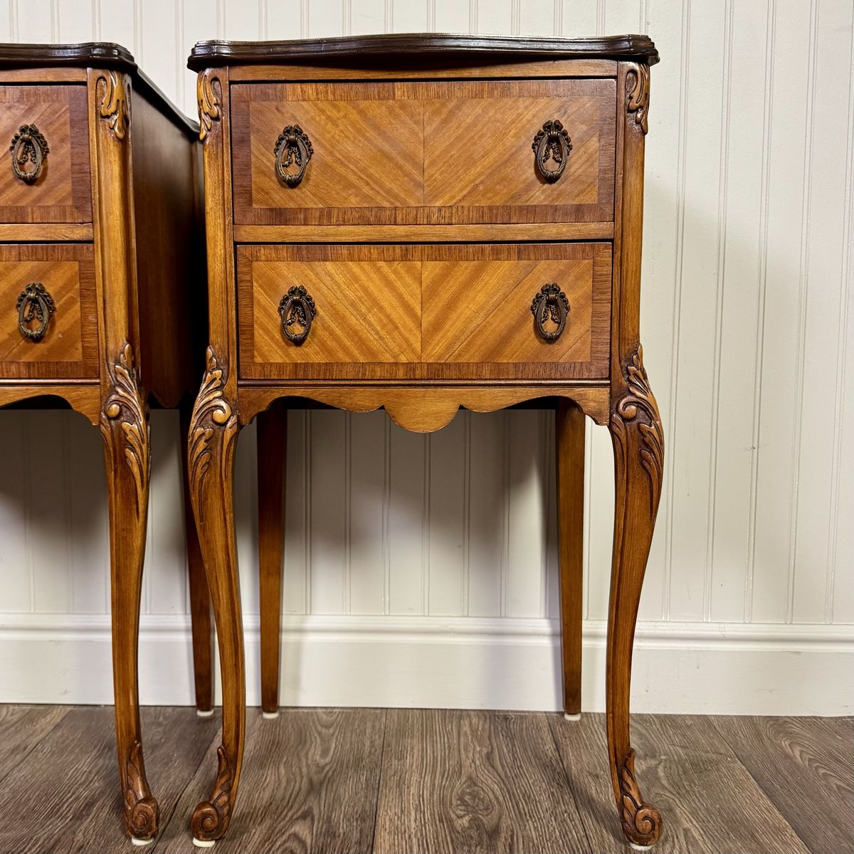 Vintage ca. 1930s Ornate French Provincial Nightstands