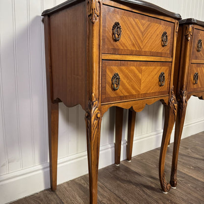 Vintage ca. 1930s Ornate French Provincial Nightstands