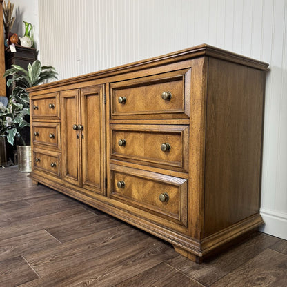 Vintage Parquet Herringbone Farmhouse-Style Dresser