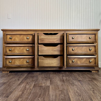 Vintage Parquet Herringbone Farmhouse-Style Dresser