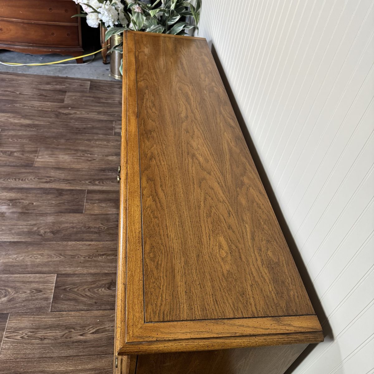 Vintage Parquet Herringbone Farmhouse-Style Dresser