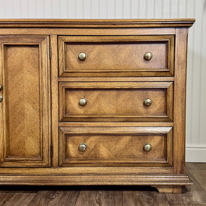 Vintage Parquet Herringbone Farmhouse-Style Dresser
