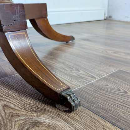 Vintage Regency-Style Drum Table with Leather Top