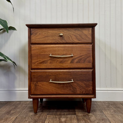 Vintage 1961 Solid Walnut MCM Dresser and Nightstand Set