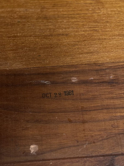 Vintage 1961 Solid Walnut MCM Dresser and Nightstand Set