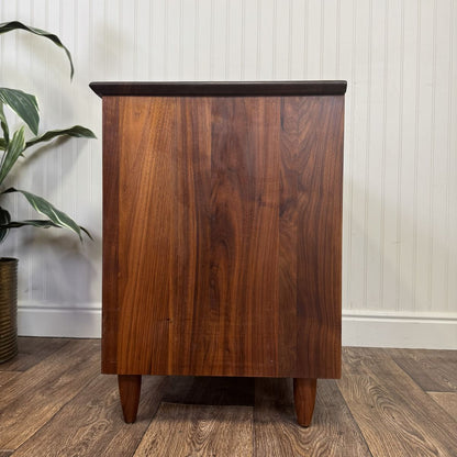 Vintage 1961 Solid Walnut MCM Dresser and Nightstand Set