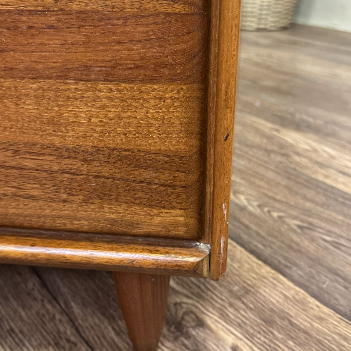 Vintage 1961 Solid Walnut MCM Dresser and Nightstand Set