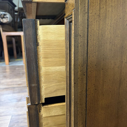 1971 Vintage Thomasville Spanish Revival Triple Dresser with Two Mirrors