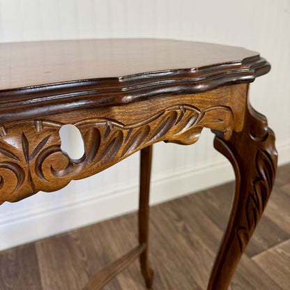 Walnut Hand-Carved French Provincial Side Table