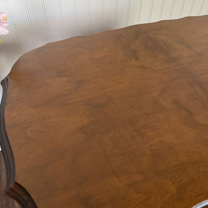 Walnut Hand-Carved French Provincial Side Table