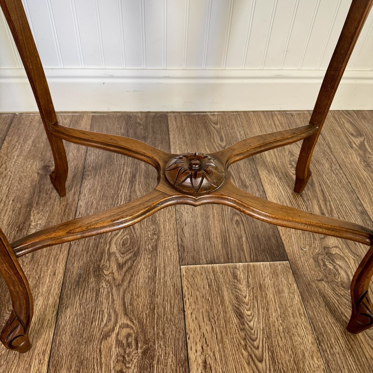 Walnut Hand-Carved French Provincial Side Table