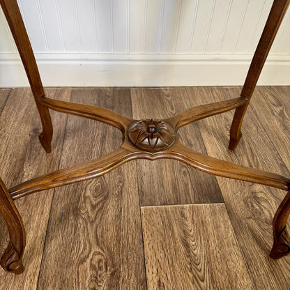 Walnut Hand-Carved French Provincial Side Table