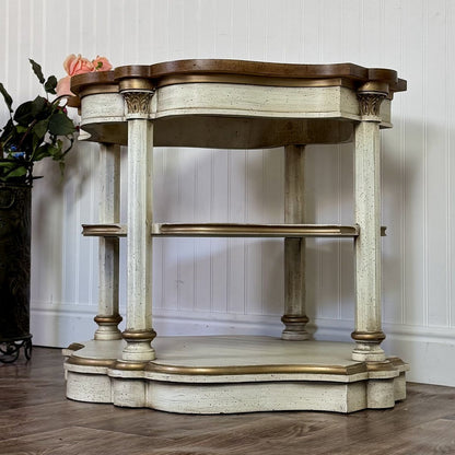 Weiman Hollywood Regency Cream & Gold Accent Table