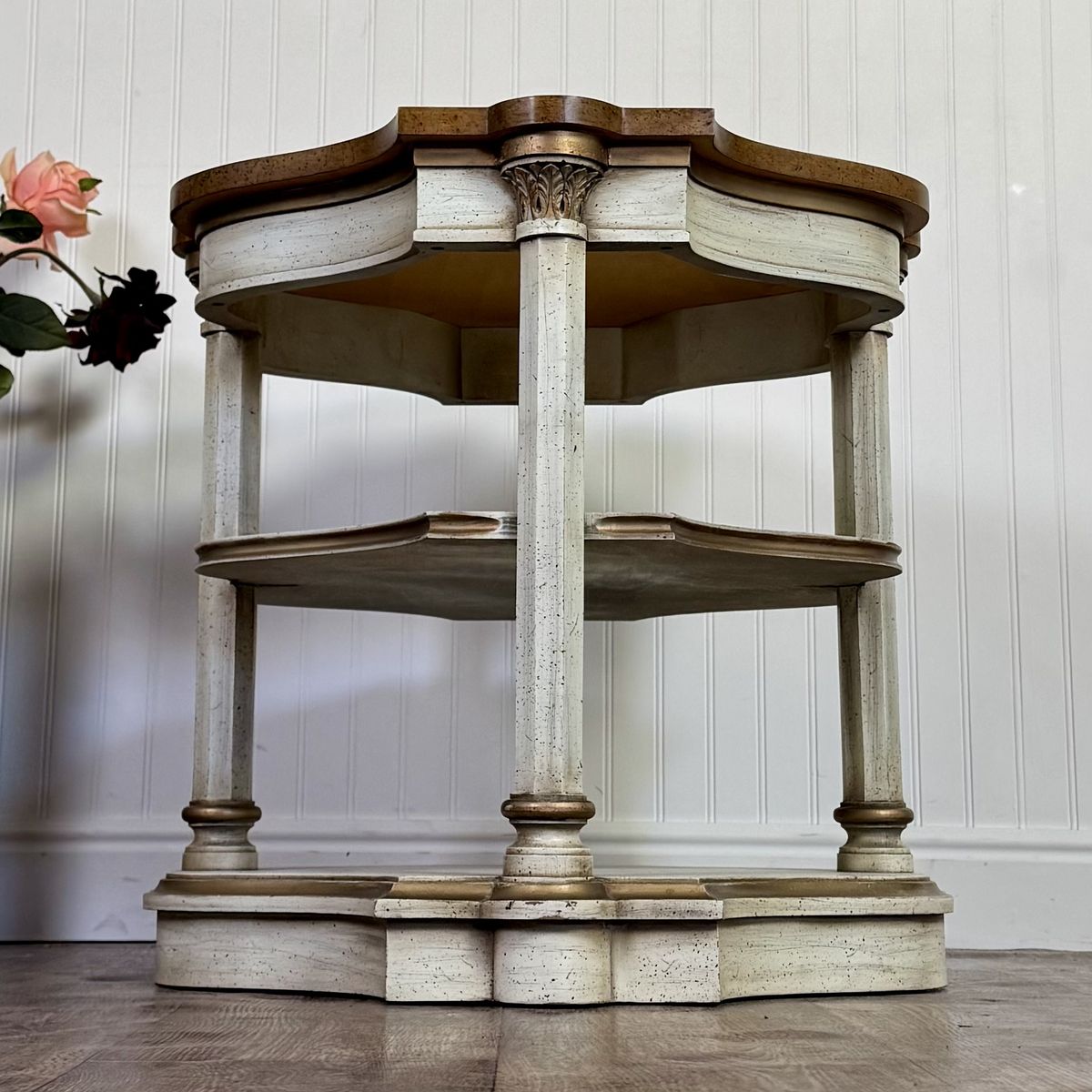 Weiman Hollywood Regency Cream & Gold Accent Table